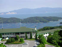 瀬戸内海の絶景の宿、岡山いこいの村の外観です。