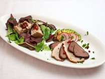 ご夕食　ジビエコース／一例　牡丹肉と豚肉の和風パテ・ド・カンパーニュ