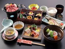 【なかさと膳（一例）】厳選した日本海の幸と魚沼の野菜を使用した創作和食会席をご賞味ください。