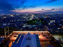 テラスから眺める大阪平野の絶景