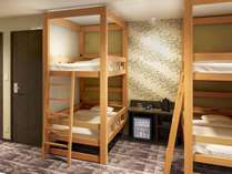 BUNK　BED　ROOM　20平米◎2段ベッド×2台・2019年新装客室。グループ宿泊に最適♪