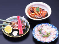 *食事一例／鯉や川魚を使ったお料理も。優しい里山の恵みをご堪能下さい。