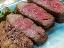 肉厚たっぷりの、国産和牛ステーキはボリューム満点の１８０ｇにて／例