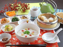 【朝食一例】朝食の中華セットは点心と数種の小鉢がついてボリューム満点★