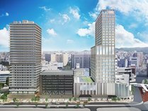 ■【外観】／28 階建てビルの17～28階にあり、福井市街の眺望を愉しめます。（パースイメージ） 写真