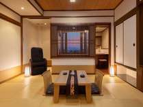 展望風呂付生駒山側客室、天気が良ければ西側に夕陽が沈みます♪