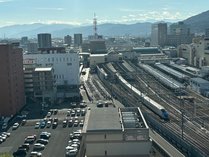 シングルルームからの景色。長野駅を眺めることが出来ます。新幹線も！