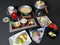 国産筍と春日鯛の天婦羅おすすめ京会席鰆の京風白味噌鍋付き