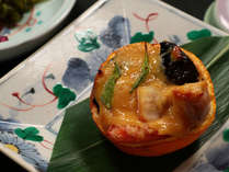 【夕食】　焼き物　柚子窯