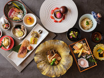 【ご夕食‐Restaurant　UKIYO】島原野菜や長崎食材を中心にご用意※写真は一例です。季節で内容が異なります