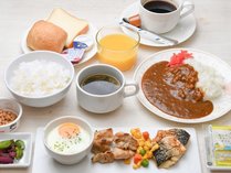和洋メインプレート　お肉・お魚を洋テイストにアレンジしたご朝食をご用意いたしました