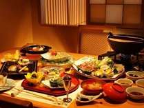 レセプションフロア沙渡里☆お部屋食でゆっくり楽しむ夕食（一例）