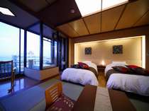 優雅ベッド付タイプ　お風呂からは琵琶湖をご覧になれます。