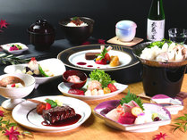 【和洋会席コース一例】　「和」と「洋」の両方を楽しめる贅沢な本格会席。料理長お勧めのコースです。