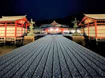 《ライトアップ》 幻想的な雪と嚴島神社