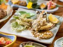 地元産の食材を使った天ぷら一例