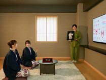 【館内トークショー】歌舞伎の基礎知識などをストーリー仕立てやクイズ形式でご紹介。※宿泊者参加無料