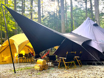 ・【LINキャンプ　くつろぎ】テントで自然を大満喫！いつもより少し贅沢なキャンプを