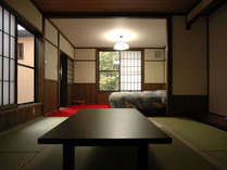 和洋室【まいづる草】ツインベッドを備え付けた当旅館では唯一の和洋室です。