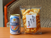 【ご当地ビール＆お菓子】新潟限定のビールとおつまみ。お部屋でごゆっくりお過ごしください。