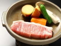長野県産豚肉の陶板焼き