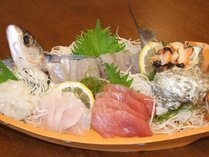 金目鯛の姿煮、船盛、富士ノ国豚プランの地魚の船盛、新鮮プリプリ！