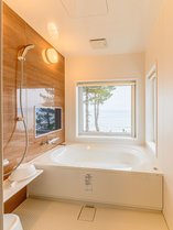 津軽海峡を一望できるお風呂！テレビも付いております