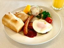 【朝食一例】ワンプレートのアメリカンブレックファスト