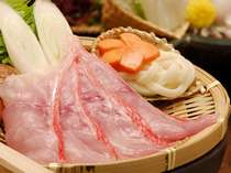 金目鯛しゃぶしゃぶは、刺身でもいただける新鮮食材です。