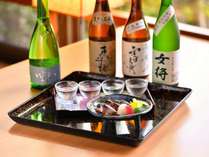 【料理】利酒師の女将厳選の「福井地酒」4種類と鯖の発酵食品「へしこ」