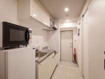 【全室共通】キッチン・IH調理器・2ドア冷蔵庫・調理器具・食器完備