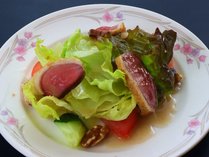 【夕食】自家製鴨の燻製ローストサラダ