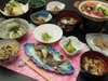 #岩魚のお造りと旬菜料理一例♪新鮮な南会津の食材をお召し上がり下さい＾＾