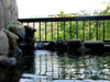 #露天風呂　源泉に近く、豊富な湯量とお肌に優しいお湯が特徴。