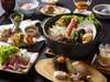 ◆夕食◆川を望むレストランにて、北海道の海の幸、山の幸を贅沢にあしらった和食会席を嗜む。
