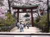 弥彦神社周辺の風景。一年を通して多くの人が訪れる。