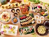 【夕食ビュッフェ／献立例】寿司や天ぷらの実演コーナーや、技巧を凝らした本格派の和食