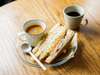・【カフェ】朝食は地元の野菜と食材をグラハムパンで挟んだサンドイッチとスープをご用意しております