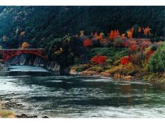 蘇水峡の紅葉の写真1