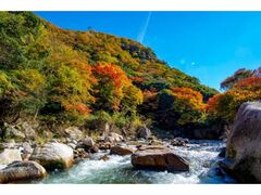 石霞渓の紅葉の写真1